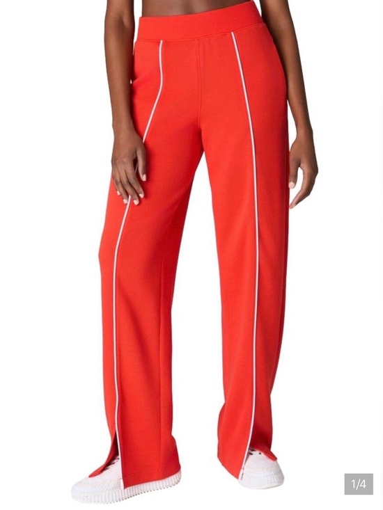 SPANX Pants - SPANX Pique Red Pants with White Piping NWOT